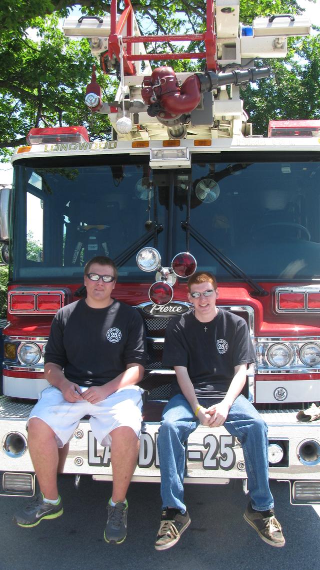 Our Junior members, A. Keenan and C. DeAugustine, sitting on Ladder 25